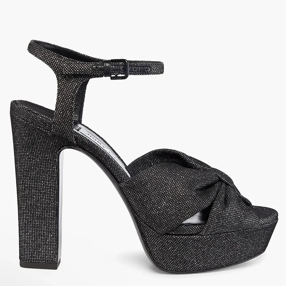 Jimmy Choo Heloise 120MM Glitter Platform Sandals size 39.5